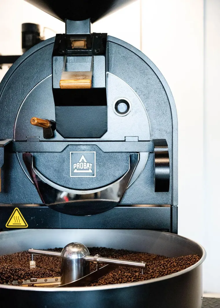 Probat coffee roaster at Makes Coffee roastery, Phuket — roasted on site at Melbourne café